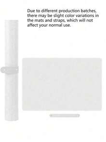 1pc Nail Art Pad, Made Of Washable And Foldable PU Material, Suitable For Nail Care And Nail Artist Salon Tools. Soft Microfiber Leather Nail Table Mat/Salon Mat. Buttons Randomly Shipped In Two Colors (Number Of Holes Random). - White - View 1