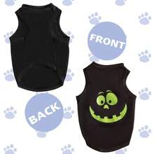 8PCS-Halloween Themed Pet Vest, Pumpkin & Bat Print Sleeveless Costume For Small & Medium Dogs And Cats, Cute Holiday Pet Outfit - Multicolor - View 4