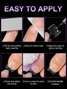 White French-Style Half-Cover Toenail Tips, Clear Soft Gel False Toenails, Medium-Width Square-Oval Shape, Unisex, Suitable For Acrylic Nail Art, Includes 15 Sizes. - View 5