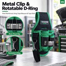 TKIGZNW A022 Work‑Site Tool Waist Bag,1Pc,1680D Oxford Multi‑Slot Tool Holder With Metal Clip For Handyman On‑Site Maintenance - Black - View 5
