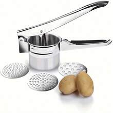Heavy Duty Stainless Steel Potato Masher And Blender - Efficient Mashing Board For Home, RV And Restaurant Use | Easy Clean Kitchen Tool, Home Cooking, Modern Kitchen Gadgets, Durable, Food Prep, Home Chef - Silver - View 2