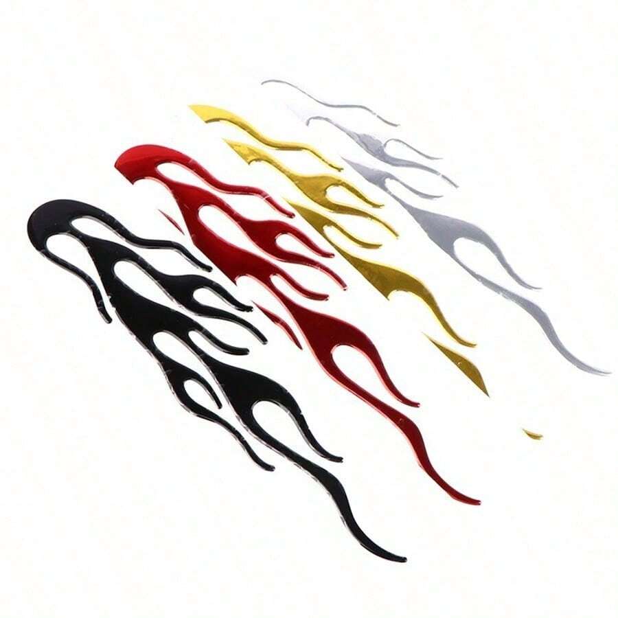 3D Flame Totem Car Stickers 3D Soft Rubber Body Decoration Stickers Personalized Car & Motorcycle Decals Headlight Brow Stickers - A - View 1