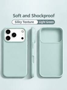 VRNOEI 新款奢華防摔軟質淺綠色手機殼，適用於 iPhone 17 16 15 Pro 14 Plus 13 12 11 17 18 Pro Max Air，防震保護套，時尚設計，高品質吸震材質 - 淺綠色 - 查看 1