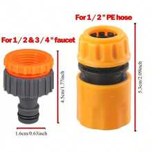 6/10-Piece Hose Quick Connector Kit | 3/4" & 1/2" | Threaded Faucet Adapters | Car Wash & Garden Watering - A - View 5