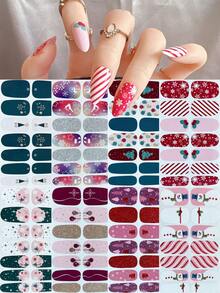 Christmas Winter Snowflake Snowman Christmas Tree Versatile Mix & Match Full Cover Nail Stickers With Nail File - Multicolor - View 15