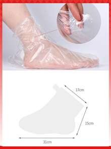 100pcs~Home DIY Foot Care Disposable Foot Covers With Adhesive Seal Leak-Proof, Thickened Plastic Foot Mask Bags For Body Lotion Foot Moisturizing, Home Foot SPA Disposable Transparent Foot Covers, Suitable For Foot Masks, Paraffin Wax Treatment, Foot Moisturizing Sealing - A - View 11