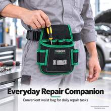 TKIGZNW A023 1Pc Portable Hip‑Worn Multi‑Slot Repair Storage Pouch,With Adjustable Work Belt For On‑Site Decoration & Auto Repair Work - Black - View 10