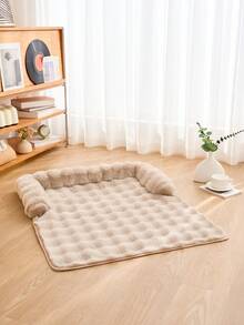 Faux Rabbit Fur Pet Sofa Pad, Pet Sofa Accessory, Thickened Pet Bed-Style Sofa Cushion, Pet-Friendly Sofa Seat Pad, Non-Slip Bottom, Easy To Clean, Suitable For Cats And Dogs - Khaki - View 5
