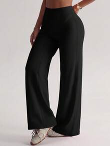 Women's High Waist Wide Leg Yoga Pants Flare Leg Tummy Control Butt Lift Elastic Slim Fit Gym Workout Casual Home Pants Sports Fall - Multicolor - View 6