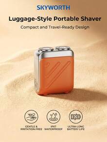 SKYWORTH 1pc Waterproof Wet & Dry Mini Electric Shaver | 60min Fast Charge + 60min Battery Life | Type-C Portable Travel Shaving Razor For Men - Style a - View 1