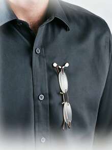 1pc Hanging Eyeglass Clip, Pin-Style -Functional Wearable Apparel Clip, Eyeglass And Earphone Cable Clip,Employee ID Badge - Multicolor - View 8