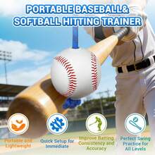 Baseball Softball Batting Swing Training Aid, Rope-Attached Baseball Hitting Practice Trainer, Front-Throwing Easy Training, Softball Batting Practice Equipment, Used To Improve Swing Accuracy, Hand-Eye Coordination And Timing - Baseball Training Rope With Hook - View 5