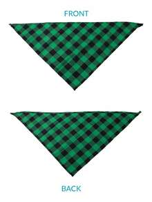 1pc Personalized Dog Plaid Scarf, Customizable Name, Dog Tie Name Design Plaid Scarf Triangle Bandana Headscarf, Pet Christmas Outfit Accessory, Suitable For Small And Medium Dogs And Cats, Birthday Gift, Custom Icon Dog Clothes Cat Clothes, Yellow - Yellow - View 11