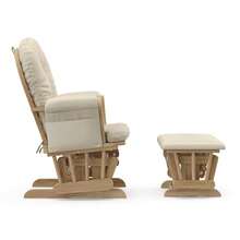 Storkcraft Premium Hoop Glider & Ottoman, Natural/Beige - Natural/Beige - View 9