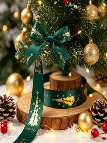 1PC Christmas Ribbon Gift Box Packaging Colorful Ribbon Flower Cake Decoration Bow Woven Tape - Multicolor - View 9