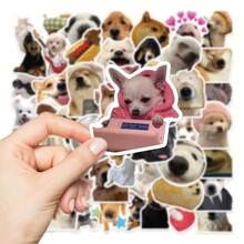 50pcs Funny Dog Expression Stickers PVC Material Gift Cartoon Decoration Scrapbook Laptop Luggage Guitar Water Bottle Phone Case DIY Stickers - View 7