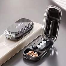 Portable Precise Pill Cutter, Can Cut Tiny Pills Evenly Into Half, One-Third And One-Fourth, Travel Pill Box, 4 Colors Available: Pink, Green, Black, Cream White - Multicolor - View 12