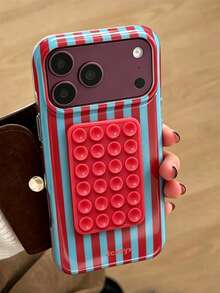 極簡色塊吸盤手機殼，適用於 iPhone 18 17 Pro Max 18 17 Pro 17 16 14 13 12 15 Pro Max 14 15 16 Plus 14 15 13 12 11 16 17，極簡糖果色防震保護殼 - 紅色 - 查看 3