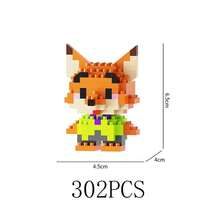 Disney Stitch Judy Nick Building Blocks 302PCS Action Cartoon Character Winnie Piglet Brick Model Disney Princesses Snow White Building Block For Birthday Gifts - Multicolor - View 4