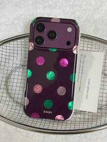 可愛 3D 漸層亮片手機殼，適用於 iPhone 18 Pro Max 17 ProMax 17 Pro 17 Air 16 15 14 Plus 13 12 Pro Max 11，奢華亮面防護軟殼 - 波點 - 查看 2