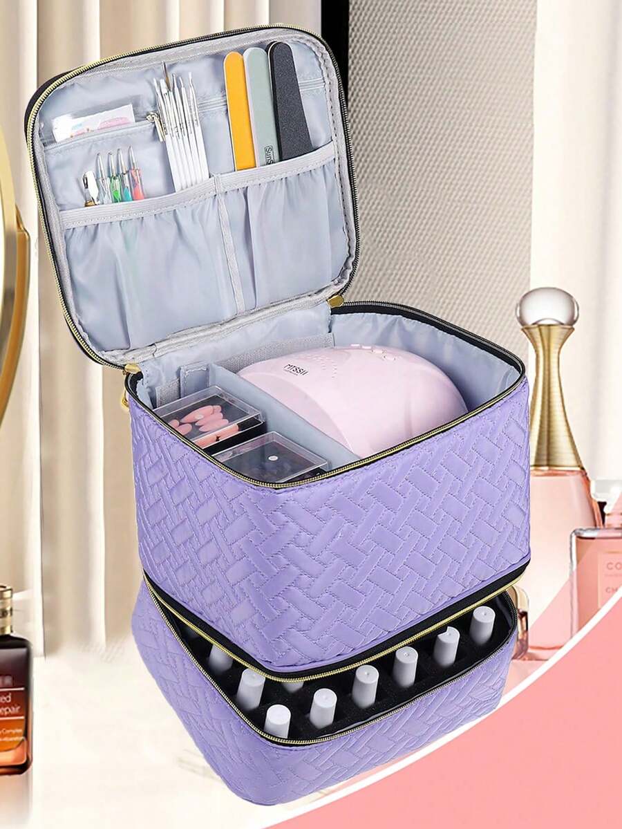 1pc Nail Polish Storage Rack - Holds 30 Bottles (15ml), Nail Polish And Nail Dryer Storage Bag - Multicolor - View 1