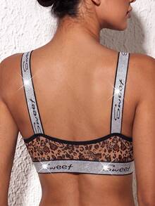 Women's Butterfly Leopard Print Front Button Comfortable Sexy Lingerie - Brown - View 2