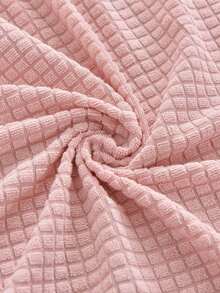 1pc Solid Color Fleece Stool Cover, Removable & Washable Footstool Protector, Suitable For Living Room, Bedroom, Kitchen, Patio, Garden And Multiple Occasions, Single Piece Not Set - Baby Pink - View 7