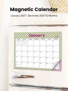 2027 磁性日曆，2026年7月至2027年6月月度冰箱規劃表，附大尺寸可書寫格線，適用於備忘錄、餐點規劃、預約、待辦清單，居家辦公室裝飾、返校用品、辦公用品、桌面配件 - 多色 - 查看 13