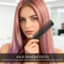 Modern Elegant Unisex Layered Highlight Comb, High-Quality Heavy-Duty Craftsmanship Comb - Black - View 6