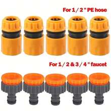 6/10-Piece Hose Quick Connector Kit | 3/4" & 1/2" | Threaded Faucet Adapters | Car Wash & Garden Watering - A - View 2