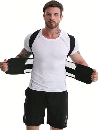 Men's Black Sports Compression Shirt With Double Adjustable Belt, Suitable For Weight Training, Home Fitness, Sports Shirt, Weightlifting Clothing, Sleeveless Design