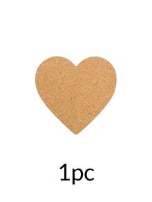 1/10pcs Personalized Heart Cork Coaster, Heat Insulation Cork Placemat, Wedding Birthday Party Favor, Baptism Gift, For Cafe Office Home - Multicolor - View 6