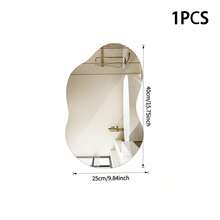1 chiếc gương treo tường phòng tắm dáng sóng toàn thân, gương trang trí dán tường cho phòng khách và phòng ngủ, gương trang trí hiện đại bất đối xứng, phù hợp trang trí nhà cửa và phòng khách - sóng - Xem 13