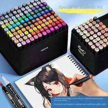 120 Colors Art Markers, Dual-Tip Design (Fine Tip And Broad Tip), Suitable For Sketching, Coloring, Illustration, Handwriting, DIY Crafts And Handmade Professional Drawing Markers - 120 Colors/set - View 1
