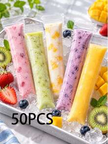 Transparent Self-Sealing Popsicle Bags, Suitable For DIY Popsicles, Juice, Yogurt And Frozen Desserts - Random - View 8