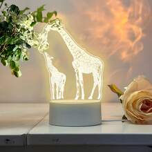 Giraffe Pattern Acrylic LED Night Light, USB Powered Warm Table Lamp, Cute Animal Art Decor, Adorable Bedroom Desktop Home Decoration, Sweet Birthday Holiday Gift For Animal Lovers - Warm white light - View 6