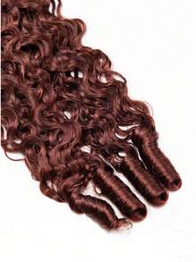 OQ Rambut Keriting Burma Warna Cokelat Kemerahan dengan Model Bulu untuk Rajutan, Rambut Manusia Asli, Panjang 16-24 Inci, Mudah Dikepang, Bebas Rontok, Mudah Dipasang, 50g Per Bundel, Rambut Manusia Asli Perawan, Tanpa Proses Kimia, Dapat Digunakan Sehari-hari, Cocok untuk Pemula. - S33 - View 8