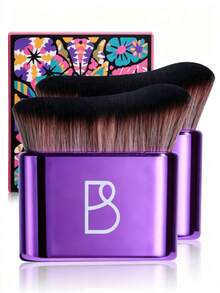 BS-MALL 2PCS Kuas Penyamakan Tubuh Ukuran Besar untuk Menutupi Alas Bedak dan Kontur Kosmetik Tubuh, Kuas Kabuki Berkilau untuk Penyamakan Sendiri - Purple - View 1