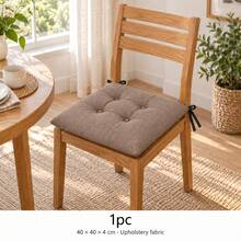 40 X 40 X 4 Cm Chair Seat Cushions, Square Polyester Chair Pads, 1, 2, 4 Or 6 Piece Packs, 8 Solid Colours - Brown - View 1
