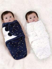 1pc Baby Foil Swaddle, Soothing Anti-Startle, Newborn Foil Star Wrap, Soft & Skin-Friendly! - Baby Swaddle With Gold Foil Stamping - View 12