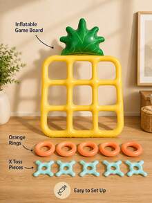 Inflatable Ring Toss Game Set, Reusable Portable Easy-To-Operate Giant Inflatable Pineapple Tic Tac Toe And Toss Game, Suitable For Beach Camping Garden Holiday Outdoor Fun Backyard Activities Party Back To School Gift, Fits Adults Teens Families 2-10 Players - Tic-tac-toe - View 11