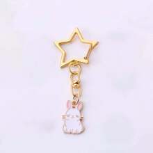 1/4pcs Cute Cow Keychain, Star-Shaped Buckle Design, Colorful Bag Pendant Charm, Suitable For Handbags, Backpacks, Keys And Zipper Decoration, Christmas Holiday Small Gift - Quantity - View 11