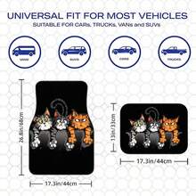 1pc Printed Car Trunk Mat, 3 Funny Cat Pattern, Crystal Velvet Material, Durable And Easy To Clean | Car Trunk Anti-Slip Mat, Suitable For SUV, Truck And Sedan Outdoor Picnic Mat, Vehicle Luggage Mat | Vibrant Luggage Mat | - Three Cats - View 7