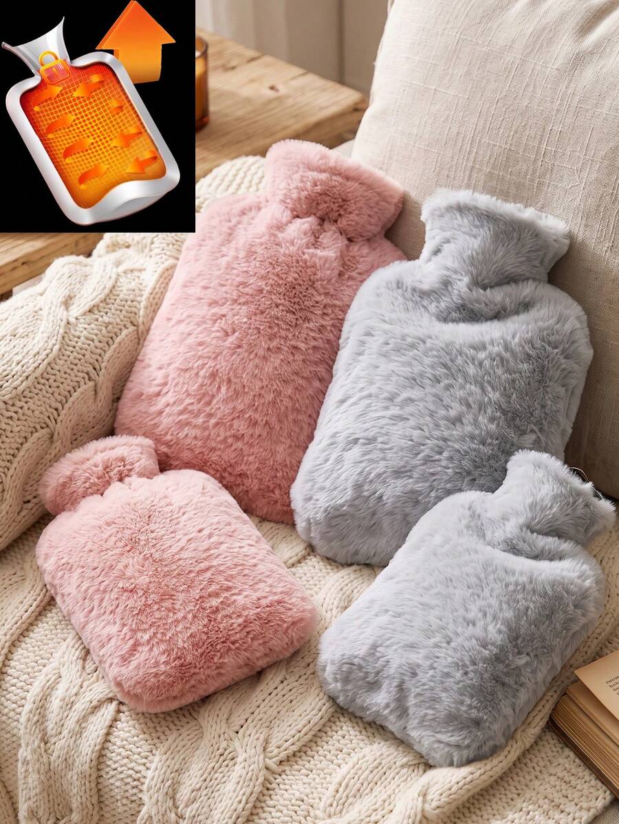 秋冬保暖暖手袋，2000ML/1000ML 尺寸，粉色/灰色可選 - 彩色 - 查看 1