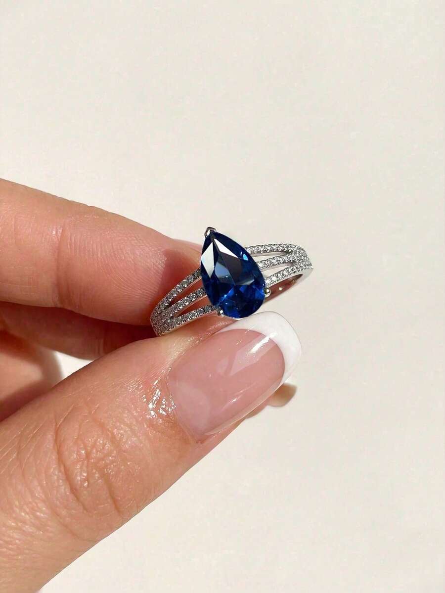1pc 3-Strand Water Drop Ring, Women's Thumb Ring, Exquisite Jewelry Gift