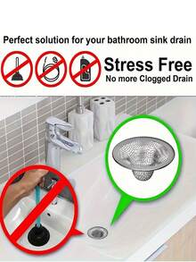 2/4/5/8pcs Stainless Steel Drain Protector, Multi-Function Hair Catcher Filter, Rust-Proof And Easy To Clean, Suitable For Bathroom Hygiene - Multicolor - View 7