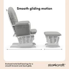 Storkcraft Premium Hoop Glider & Ottoman, Natural/Beige - White/Light Gray - View 4