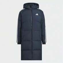 Adidas 3S L DOWN JKT Men's Long Hooded Down Jacket Blue - Blue - View 6