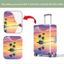 1PC,Flat Print Design,Luggage Cover (Only Luggage Cover, Luggage Not Included),Suitable For 20 To 30 Inch Luggage,Made Of Thickened High-Quality Fabric,Essential Accessory For Your Travel And Checked Luggage. - Multicolor - View 6