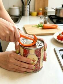 1pc Manual Can Opener, Lightweight Plastic Can Opener, Ergonomic Handle, Non-Slip, Portable Design, Suitable For Camping, Picnic, BBQ, Family Dinner, Restaurant, Christmas Party, Home Kitchen Utensils - View 2